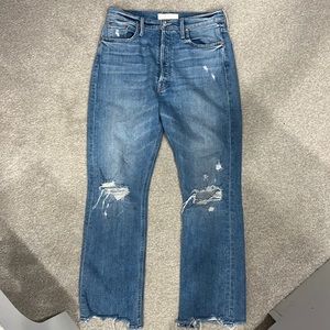 Mother denim distressed ankle jean